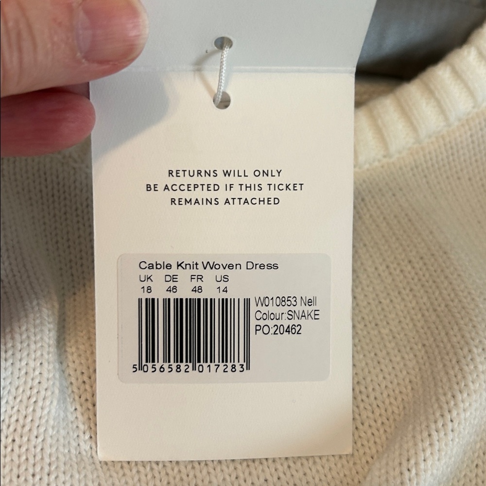 NWT Seraphine Nell Cable Knit Woven Maternity / Nursing Dress. Size 14 - Picture 8 of 12